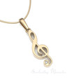 Solid 14k Gold Music Note Forever Sealed Memorial Jewelry