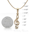 Solid 14k Gold Music Note Forever Sealed Memorial Jewelry