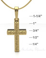Gold Plated Textured Cross Forever Sealed Memorial Jewelry