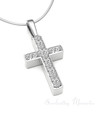 Solid 14k White Gold Textured Cross Forever Sealed Memorial Jewelry