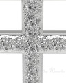 Solid 14k White Gold Textured Cross Forever Sealed Memorial Jewelry