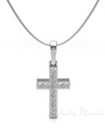 Solid 14k White Gold Textured Cross Forever Sealed Memorial Jewelry