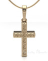 Solid 14k Gold Textured Cross Forever Sealed Memorial Jewelry