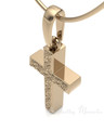 Solid 14k Gold Textured Cross Forever Sealed Memorial Jewelry
