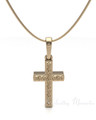 Solid 14k Gold Textured Cross Forever Sealed Memorial Jewelry