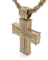 Gold Plated Double Cross Forever Sealed Memorial Jewelry