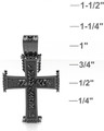 Black Plated Double Cross Forever Sealed Memorial Jewelry