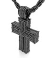 Black Plated Double Cross Forever Sealed Memorial Jewelry