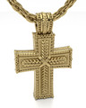 Solid 14k Gold Double Cross Forever Sealed Memorial Jewelry