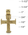 Solid 14k Gold Double Cross Forever Sealed Memorial Jewelry