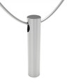 Solid 14K White Gold Simple Cylinder Forever Sealed Memorial Jewelry