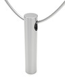 Solid 14K White Gold Simple Cylinder Forever Sealed Memorial Jewelry