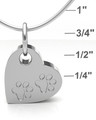 Solid 14k White Gold Paw On Heart Forever Sealed Memorial Jewelry