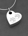 Solid 14k White Gold Paw On Heart Forever Sealed Memorial Jewelry
