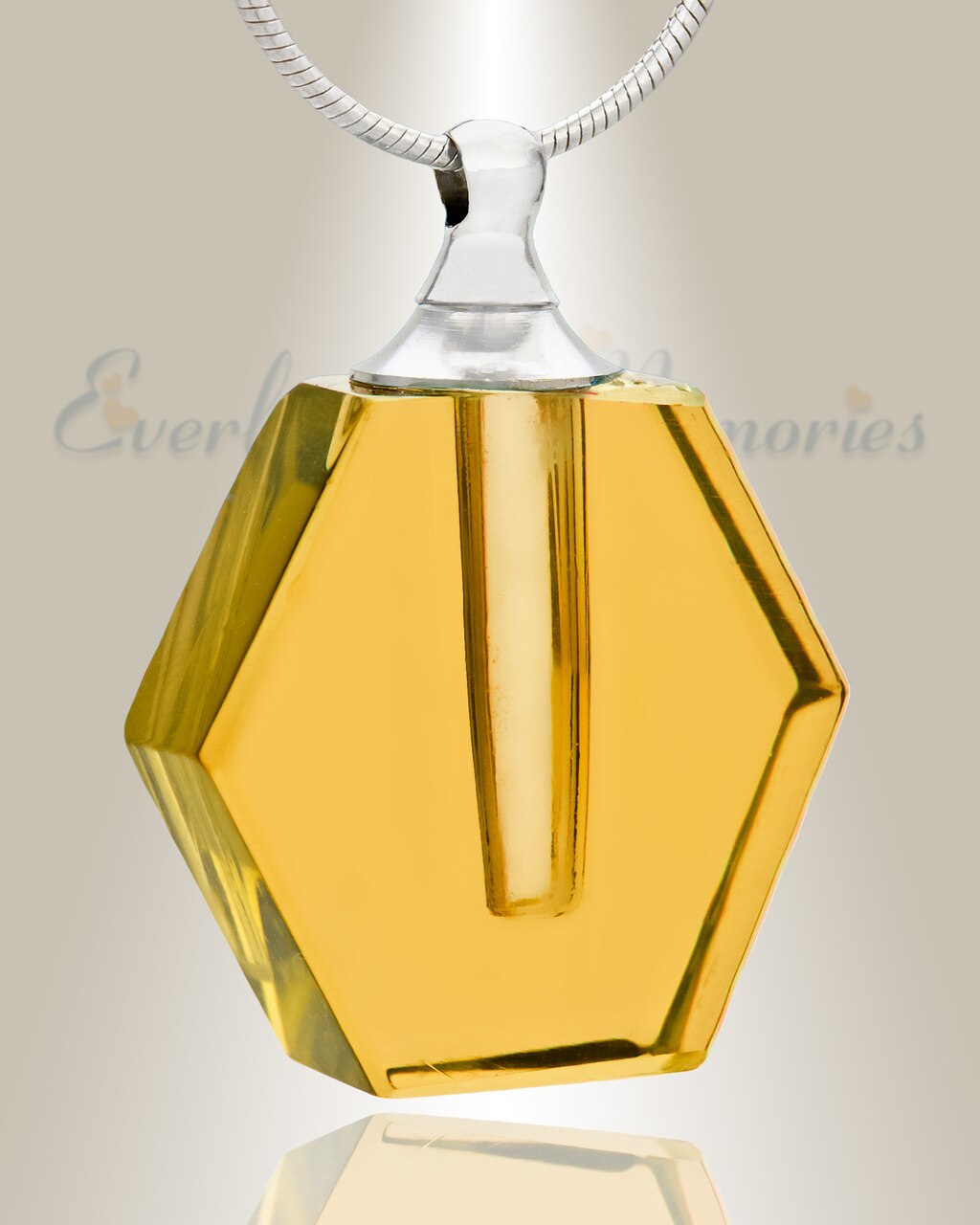 Yellow Integrity necklace urns and high quality cremation jewelry for ashes