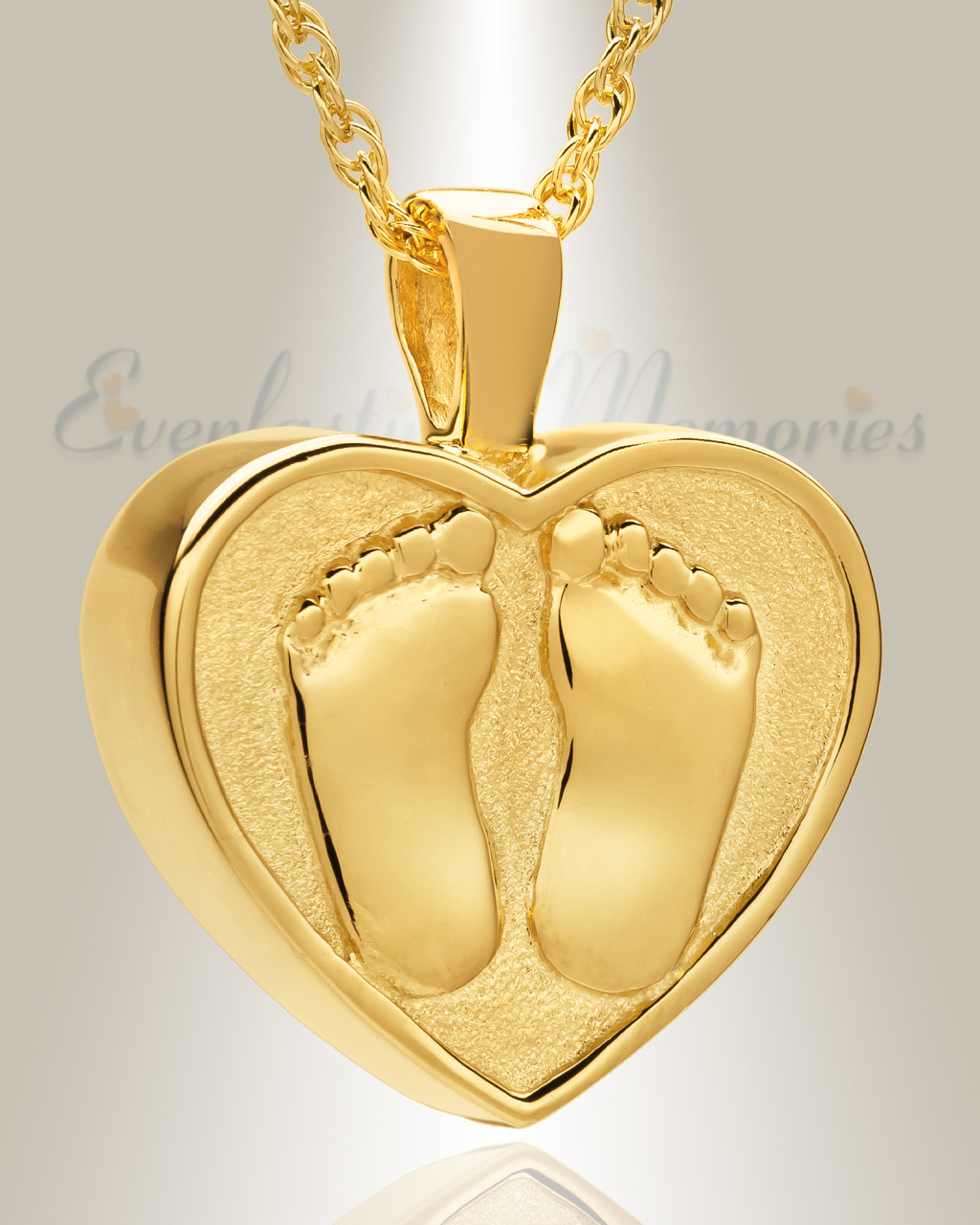 Cremation Memorial Jewelry: Gold Plated Shine Heart