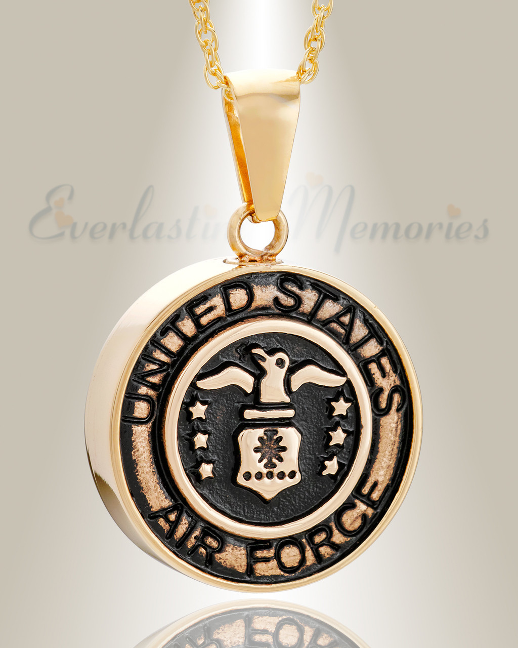 Air Force Locket Necklace With Chain USAF Design
