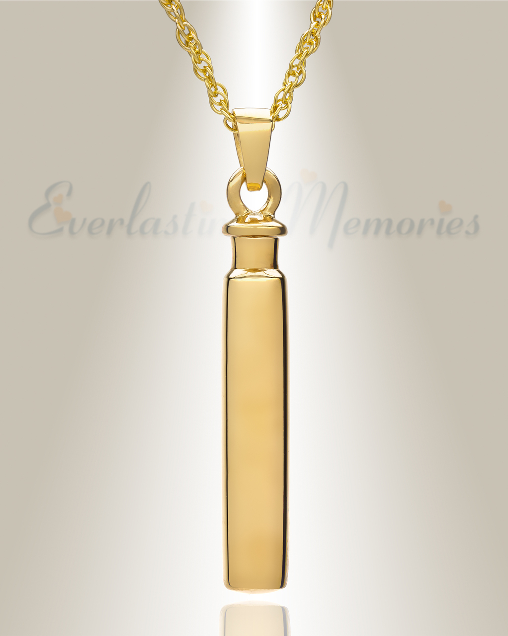 Memorial Jewelry Gold Bar Urn Necklace Gold Plated Divinity