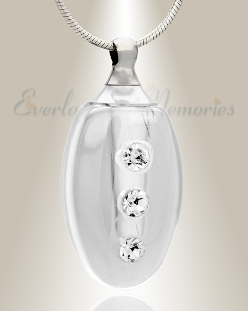 Urn Necklace Clear Glass Locket CLEAR FOREVER GLASS MEMORIAL