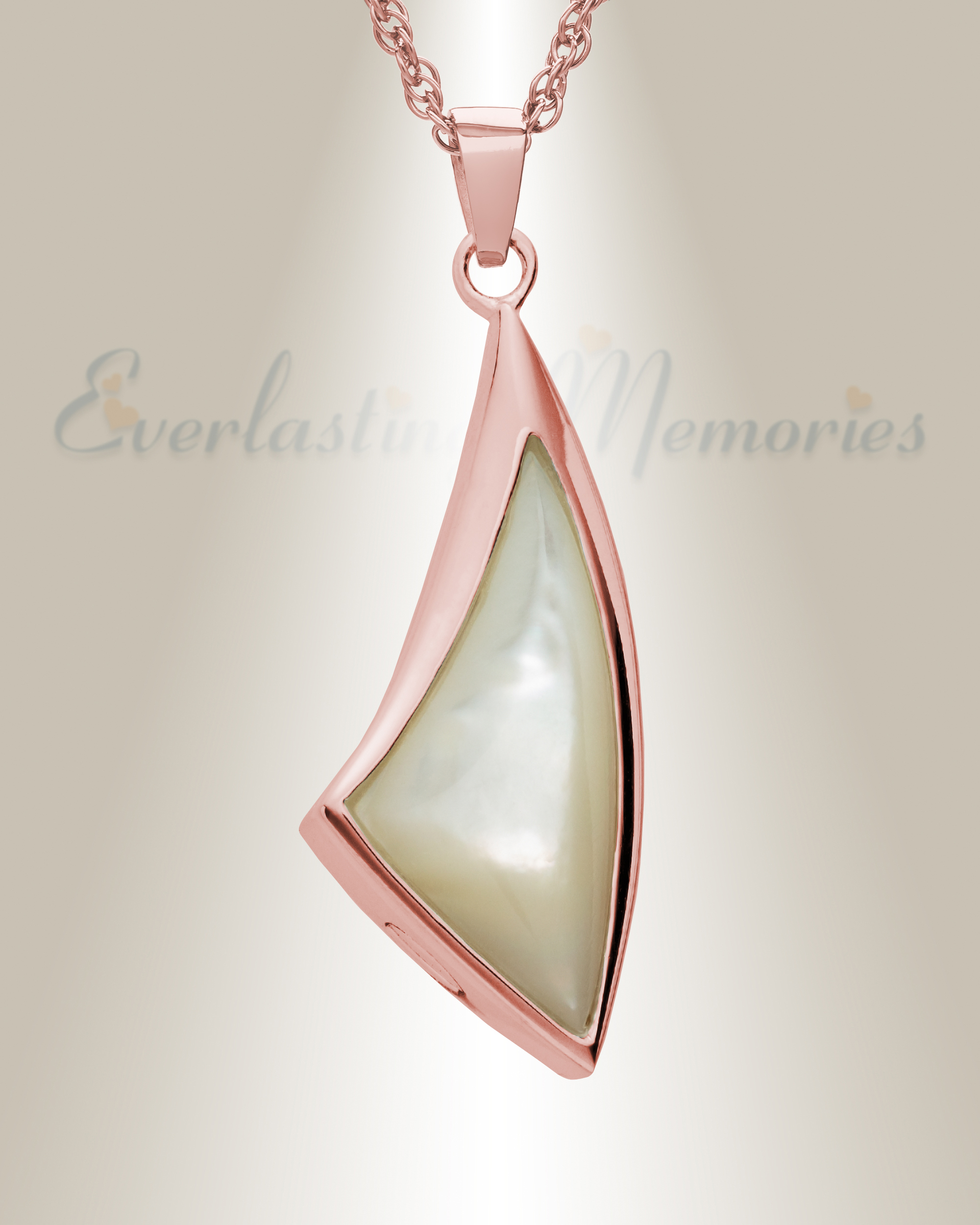 Rose Gold Sail Away Memorial Necklace 