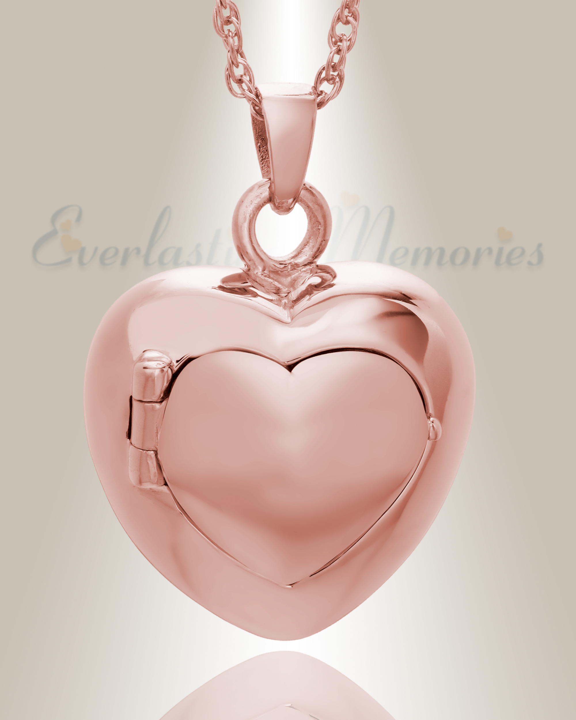 Rose Gold Purity Heart Memorial Pendant 