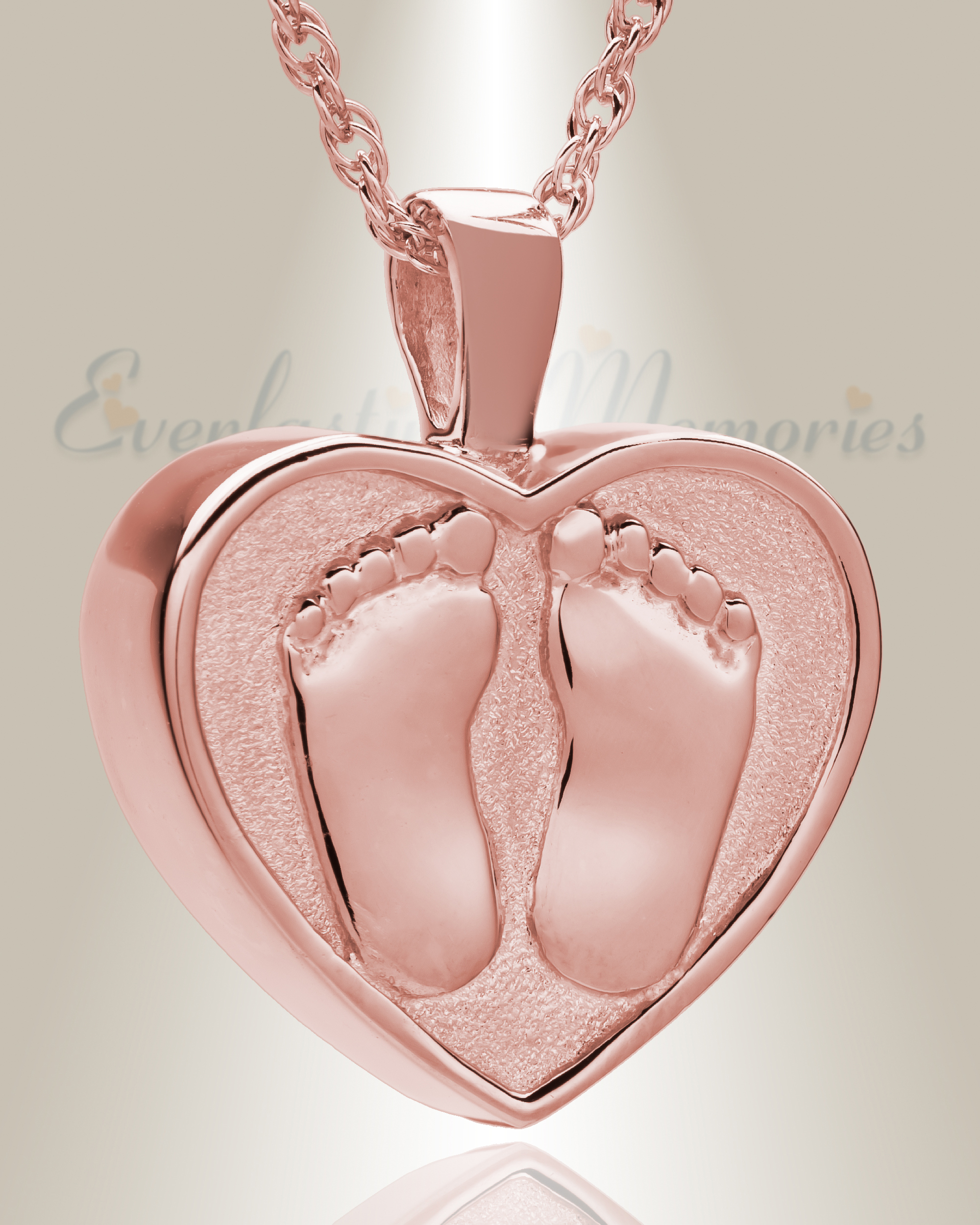 Rose Gold Baby Heart Cremation Jewelry 