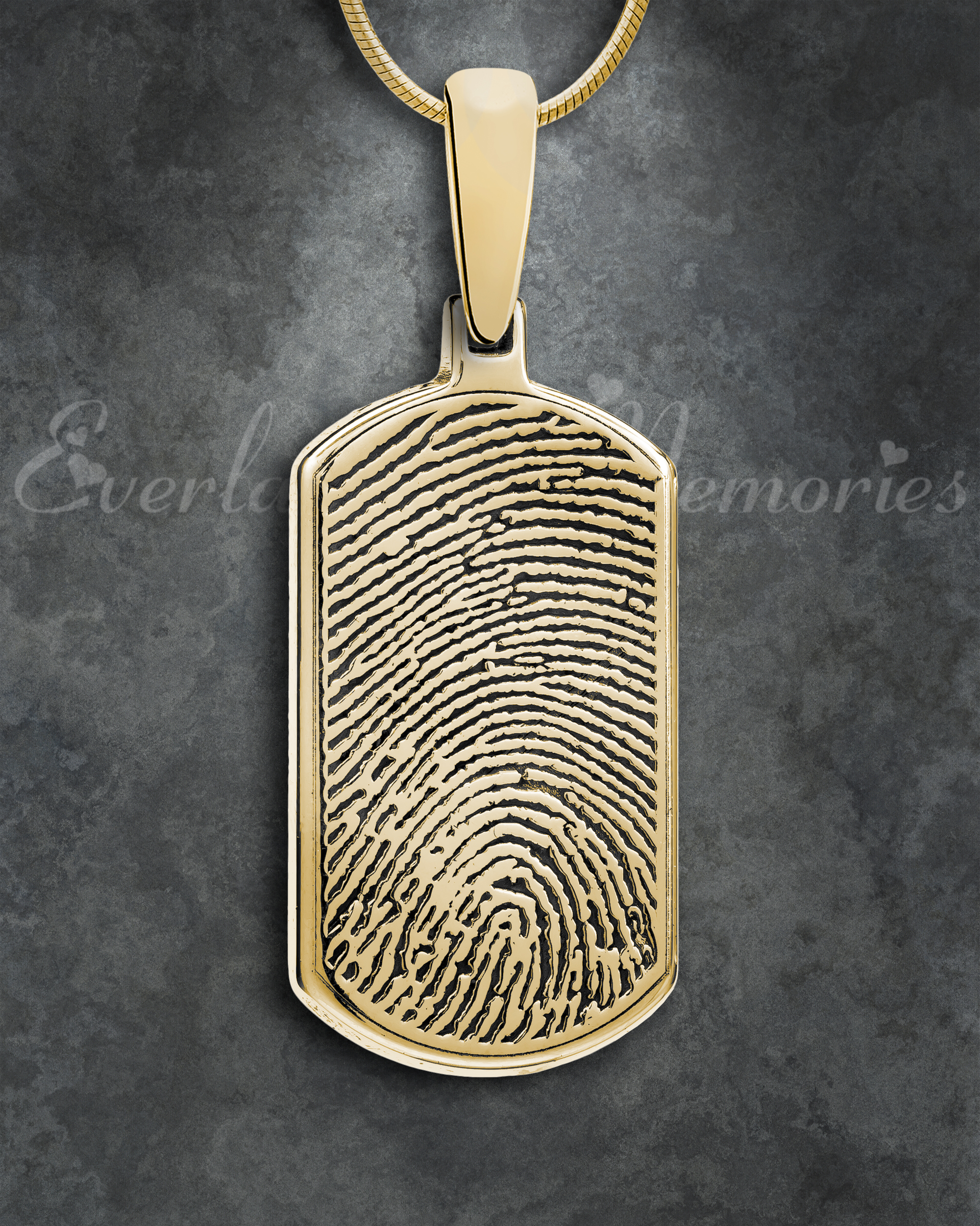 Engraved Gold-plated Dog Tag Pendant with chain or keyring