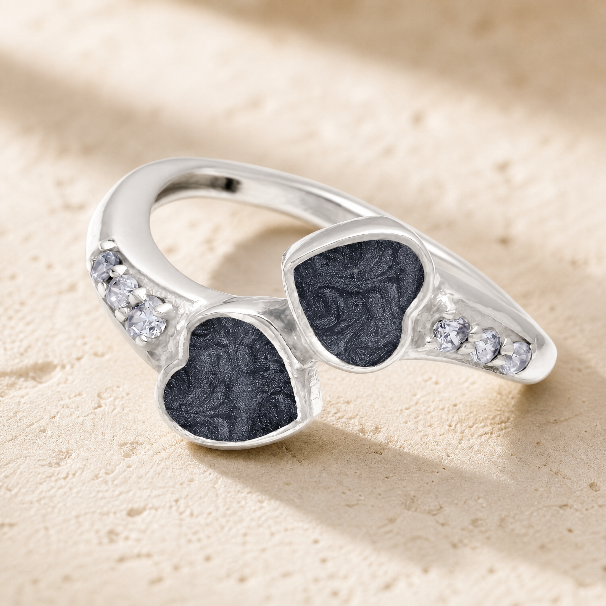 Women's Sterling Silver Rosalia Ash Ring with Slate, Ladies