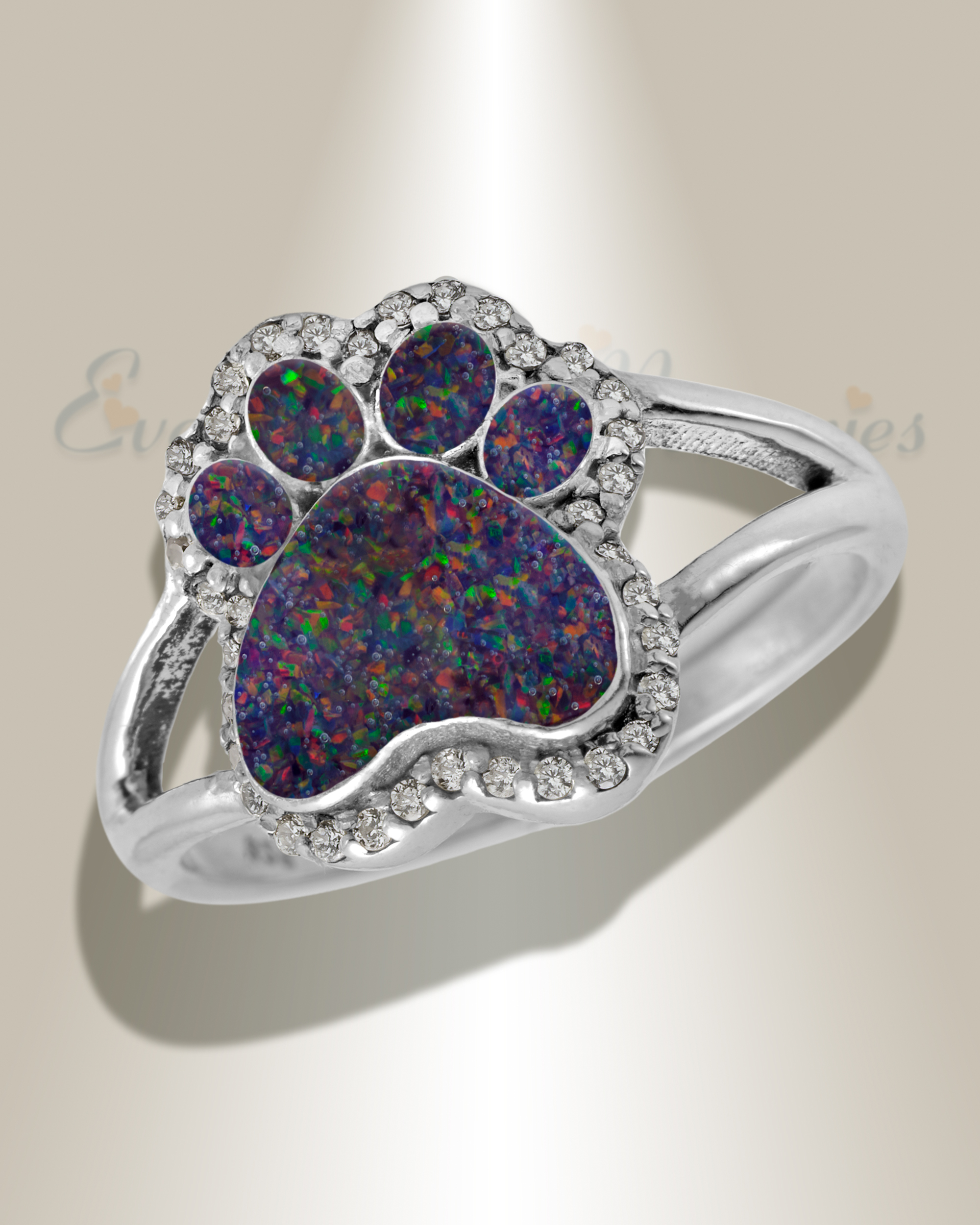 This stylish ring for her features a dog paw with a diamond accent set on a  band of 10K rose gold. Additional round diamond… | Paw ring, Paw jewelry,  Paw print ring