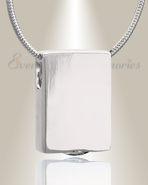 Silver Simple Rectangle cremation jewelry and trendy keepsake pendants