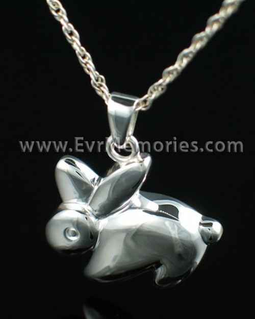 Sterling silver rabbit urn pendants by Everlasting Memories