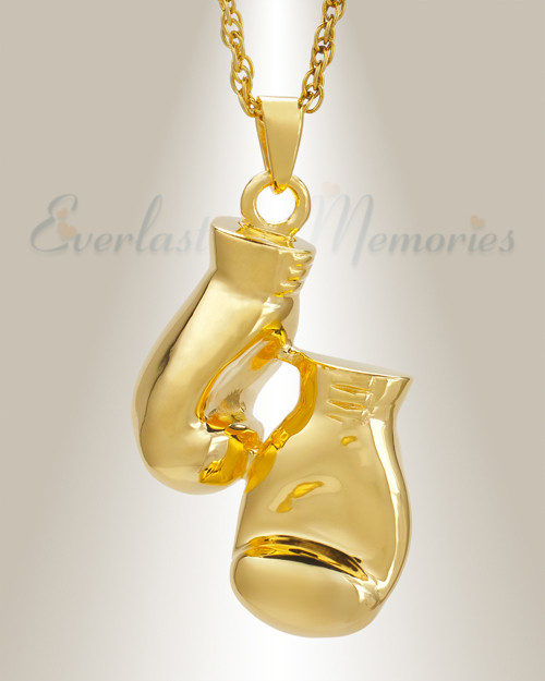 BOXING NECKLACE URN IN 14 KARAT YELLOW GOLD