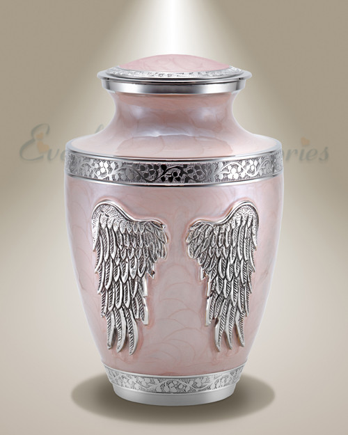 Pink Angel Wings Individual Cremation Urn Pink Brass Women s