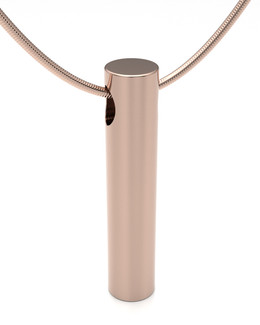 Solid 14K Rose Gold Simple Cylinder Forever Sealed Memorial Jewelry