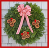 24" Fresh Maine Balsam Wreath, Gingham Bow