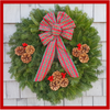 24" Fresh Maine Balsam Wreath, Tartan Bow