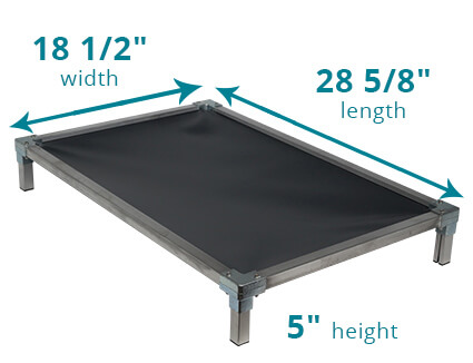 Illustration showing dimensions of 28 5/8 x 18 1/2 Size Bed