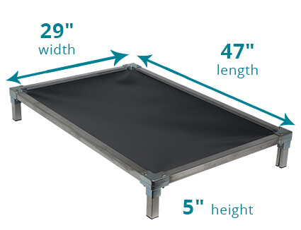 Illustration showing dimensions of 47 x 29 Size Bed