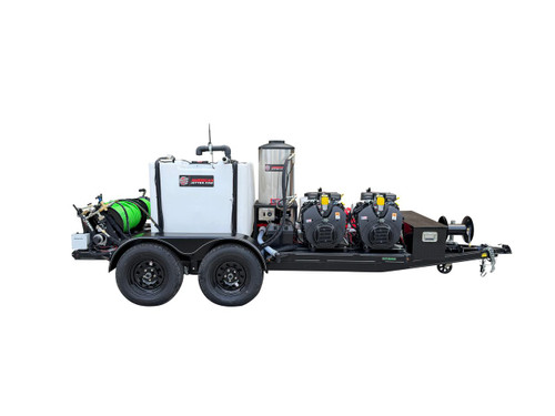 51T Series Trailer Jetter 1840 Hot Jetter - 76 HP EFI, 18 GPM, 4000 PSI, 300 Gallon