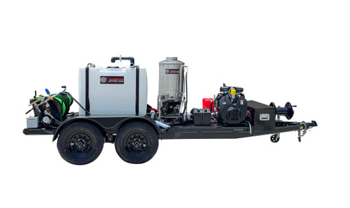 51T Series Trailer Jetter 1040 TRU Hot Jetter - 38 HP EFI, 10 GPM, 4000 PSI, 300 Gallon