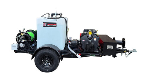 583 Series Trailer Jetter 1330 TRU - 38 HP EFI, 13 GPM, 3000 PSI 220 Gallon 300' (UPGRADEABLE)