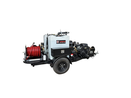 58 Series Trailer Jetter 2040 TRU - 80 HP Briggs Vanguard EFI, 20 GPM @ 4000 PSI 220 Gallon 300' 1/2"
