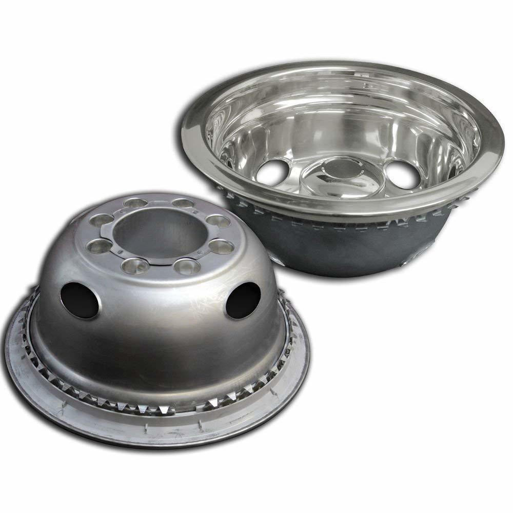 16" Stainless Steel Dual Wheel Simulators / Wheel Liners SET OF 4 (Snap