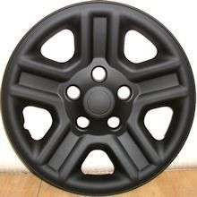 DISCONTINUED SOLD OUT Jeep Wrangler Matte Texture Black Wheel Skins / Hubcaps / Wheel Covers 16" 9072 2007 2008 2009 2010 2011 2012 2013 2014 2015 2016 2017 6990 P MB *SINGLE PIECE*
