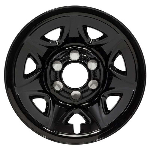 ** IN STOCK READY TO SHIP ** Chevrolet GMC Sierra Silverado 1500 Gloss Black Wheel Skins Hubcaps Wheel Covers 17" 5659 2014 2015 2016 2017 SET OF 4