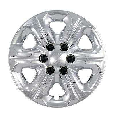 WheelCovers.Com 2009-2017 Chevrolet Traverse Style Chrome Hubcap / Wheel Cover 17", single piece. The image shows a shiny, silver, chrome-finished wheel cover with a multi-spoke design and five lug nut holes.