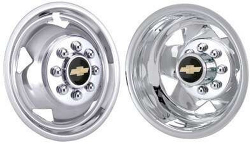 WheelCovers.Com 2011 2012 2013 2014 2015 2016 2017 2018 2019 2020 2021 2022 2023 2024 2025 GM Licensed Chevrolet Polished Stainless Steel Wheel Simulators / Liners 17" SET OF 4 