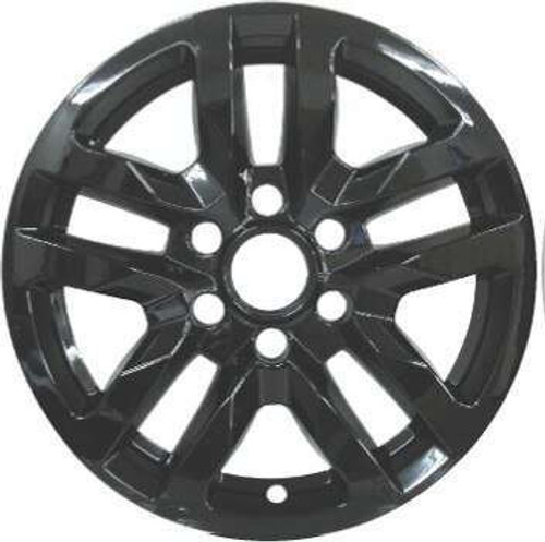 WheelCovers.Com ** IN STOCK READY TO SHIP ** Chevrolet GMC Sierra Silverado 1500 Black Wheel Skins Hubcaps Wheel Covers 18" 2019 2020 2021 2022 2023 2024 SET OF 4 