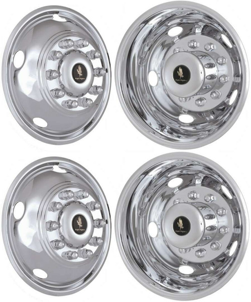 WheelCovers.Com Ford F-450 F-550 19.5 Inch Stainless Steel Hubcaps / Simulators / Wheel Covers Set of 4 2017 2018 2019 2020 2021 2022 2023 2024 