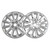 WheelCovers.Com SINGLE Chrysler 300 Chrome Wheel Skin / Hubcap / Wheel Cover 17" 2011-2014, image of two shiny chrome wheel covers for Chrysler 300 with multiple spokes and central holes.
